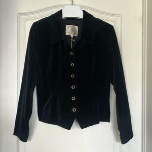 Equestrian style velvet blazer in cotton